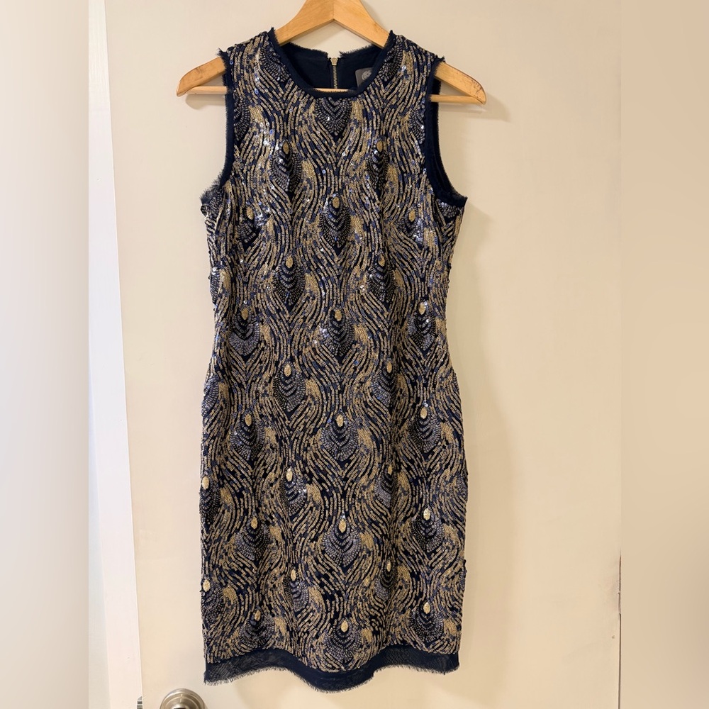 Vince Camuto - Navy and Gold - Sequin Mini Dress - Size 4